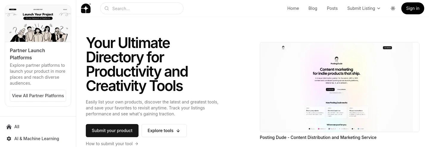 uno.directory — a measured funnel