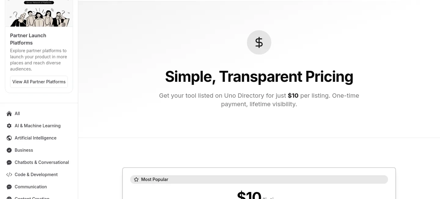 uno.directory — a real Hero section
