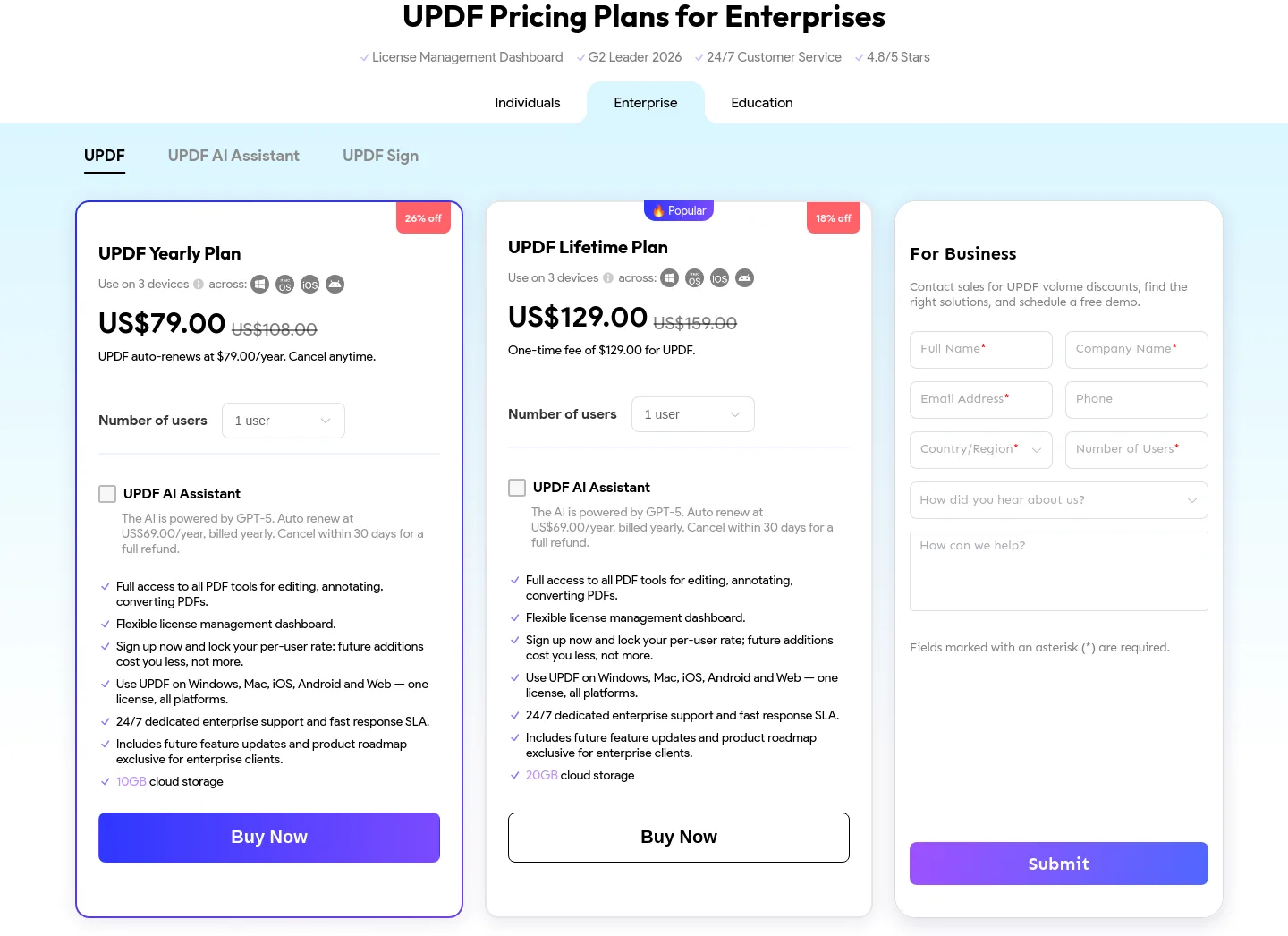 updf.com Hero section