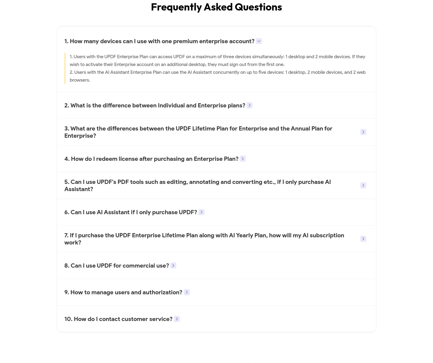 updf.com FAQ section