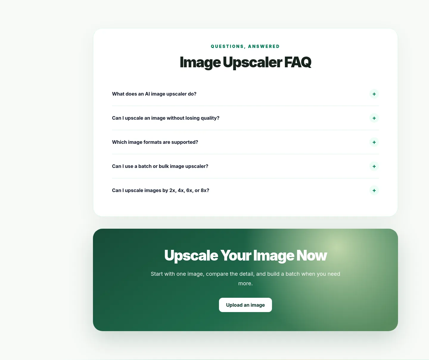 upscaleimg.org FAQ section