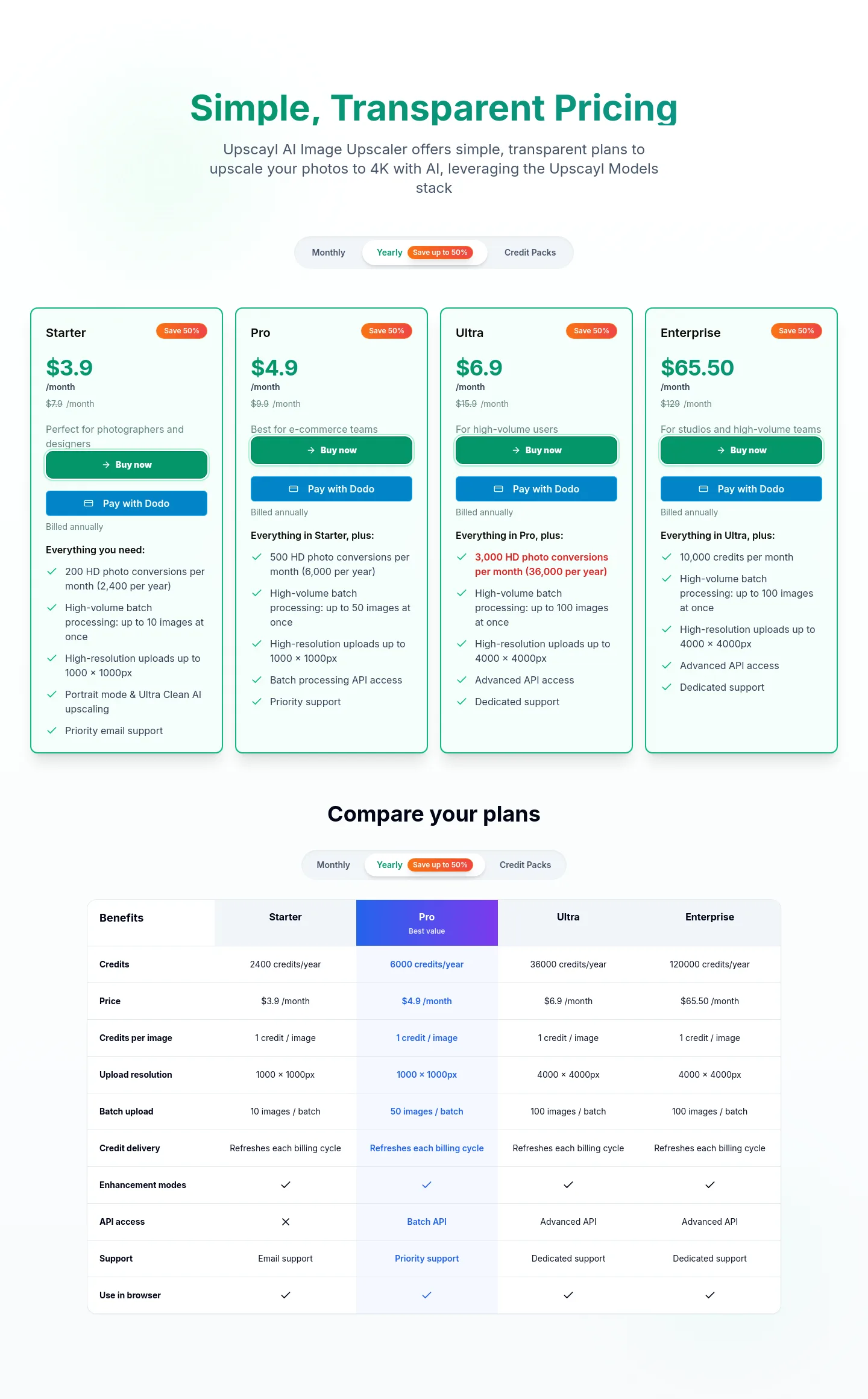 upscayl.app Pricing section