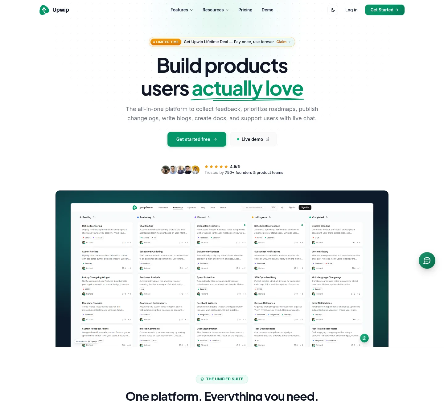 upwip.com Hero section
