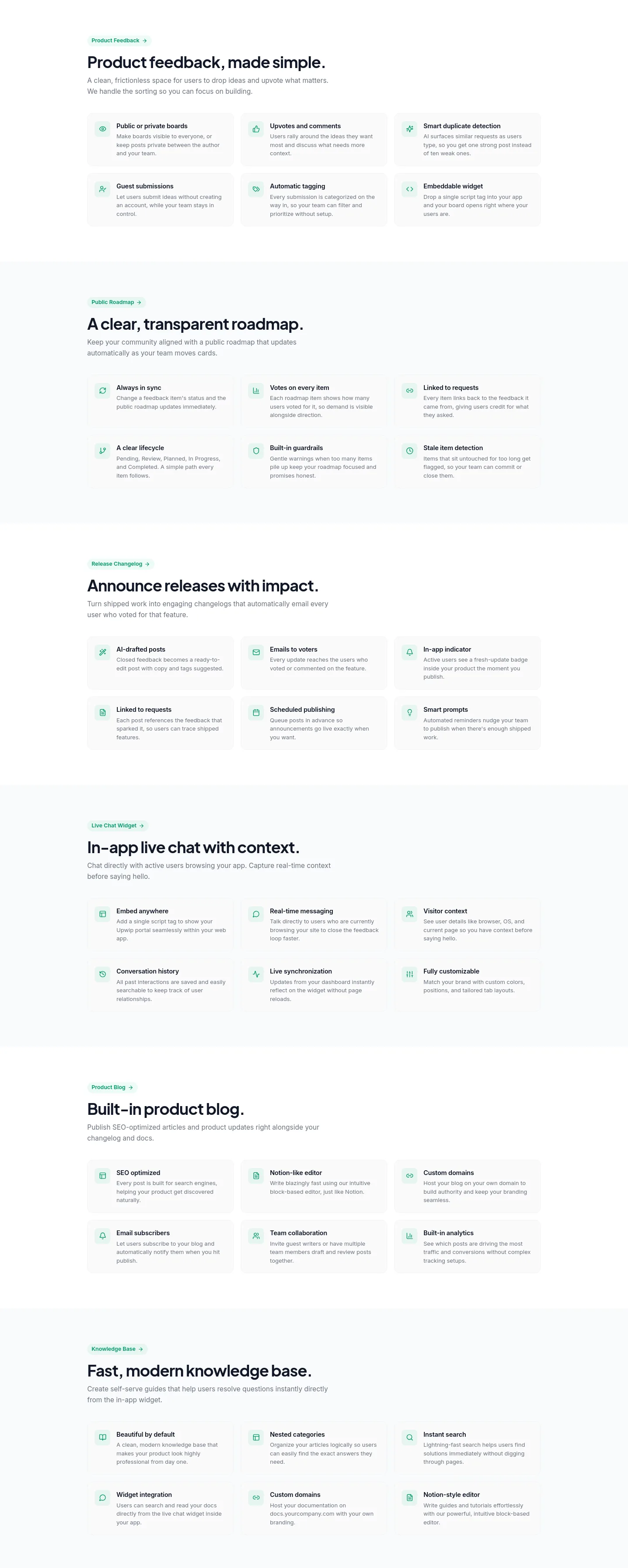 upwip.com Features section
