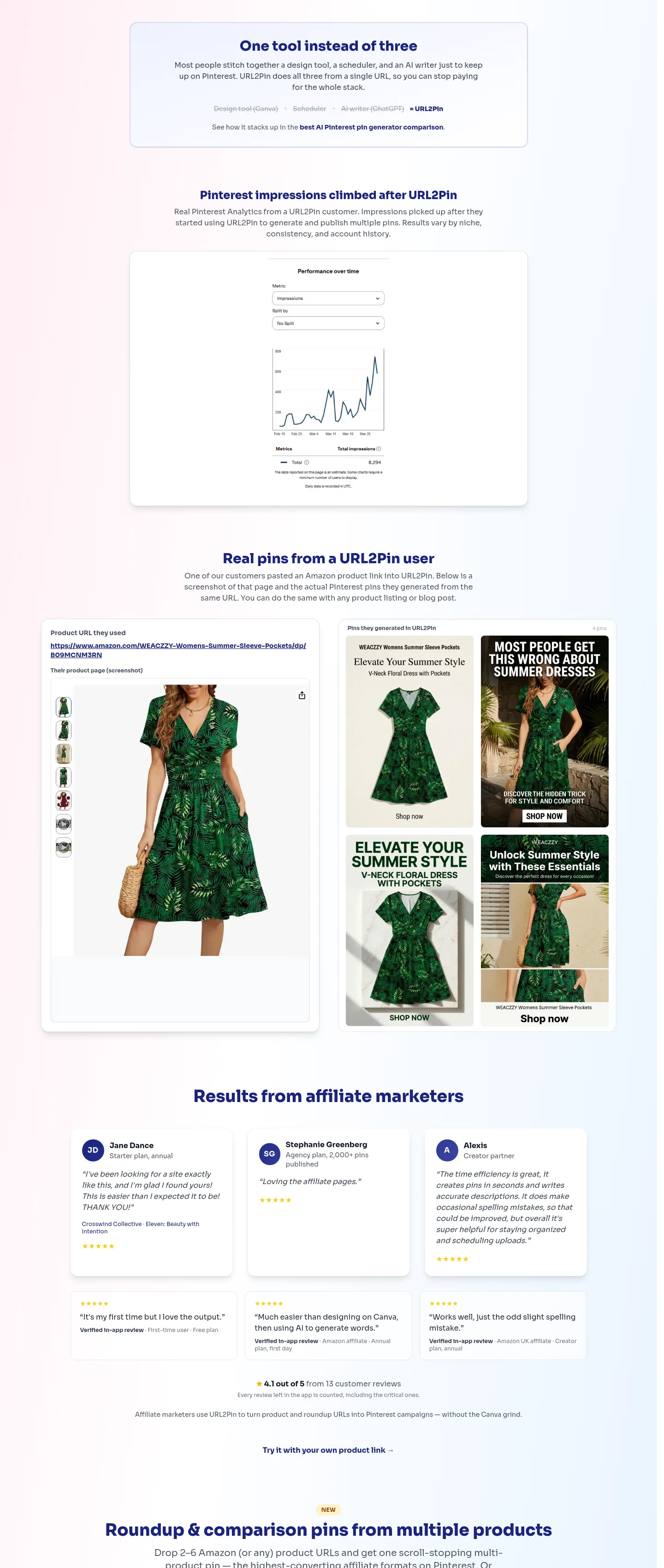 url2pin.com Features section