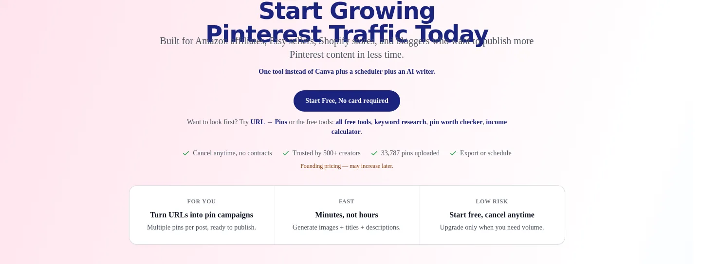 url2pin.com Hero section