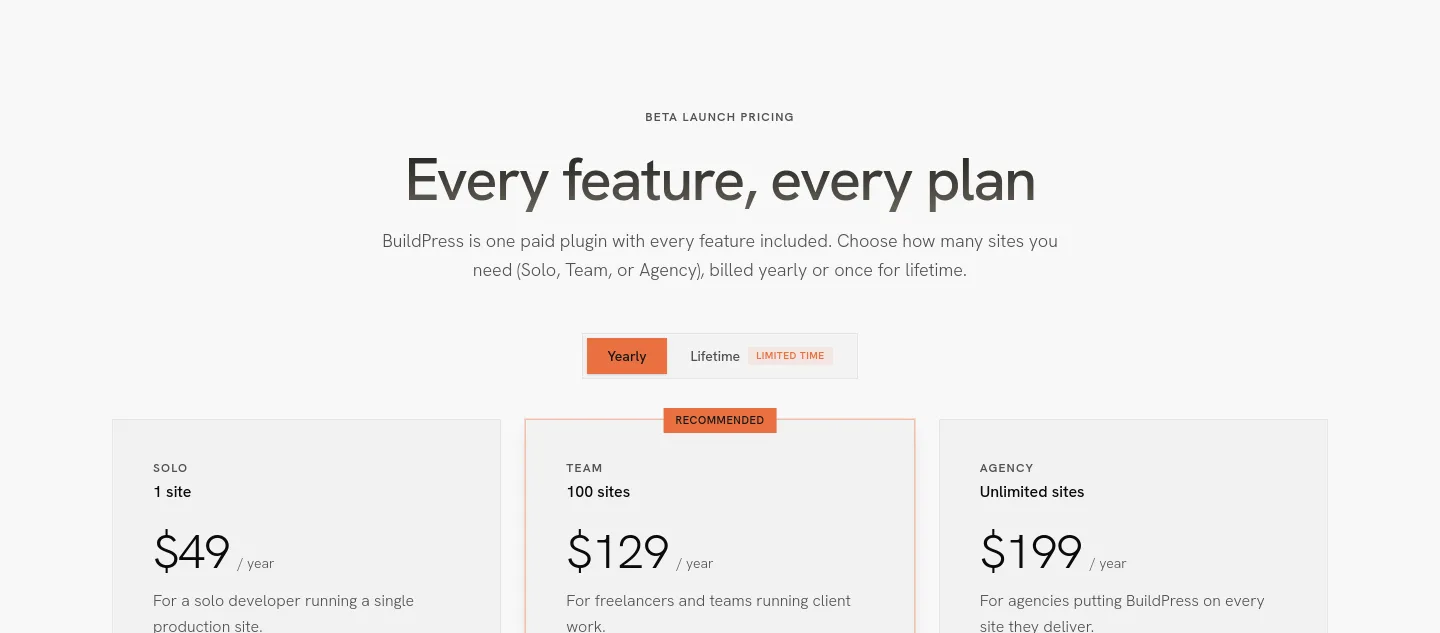usebuildpress.com Hero section
