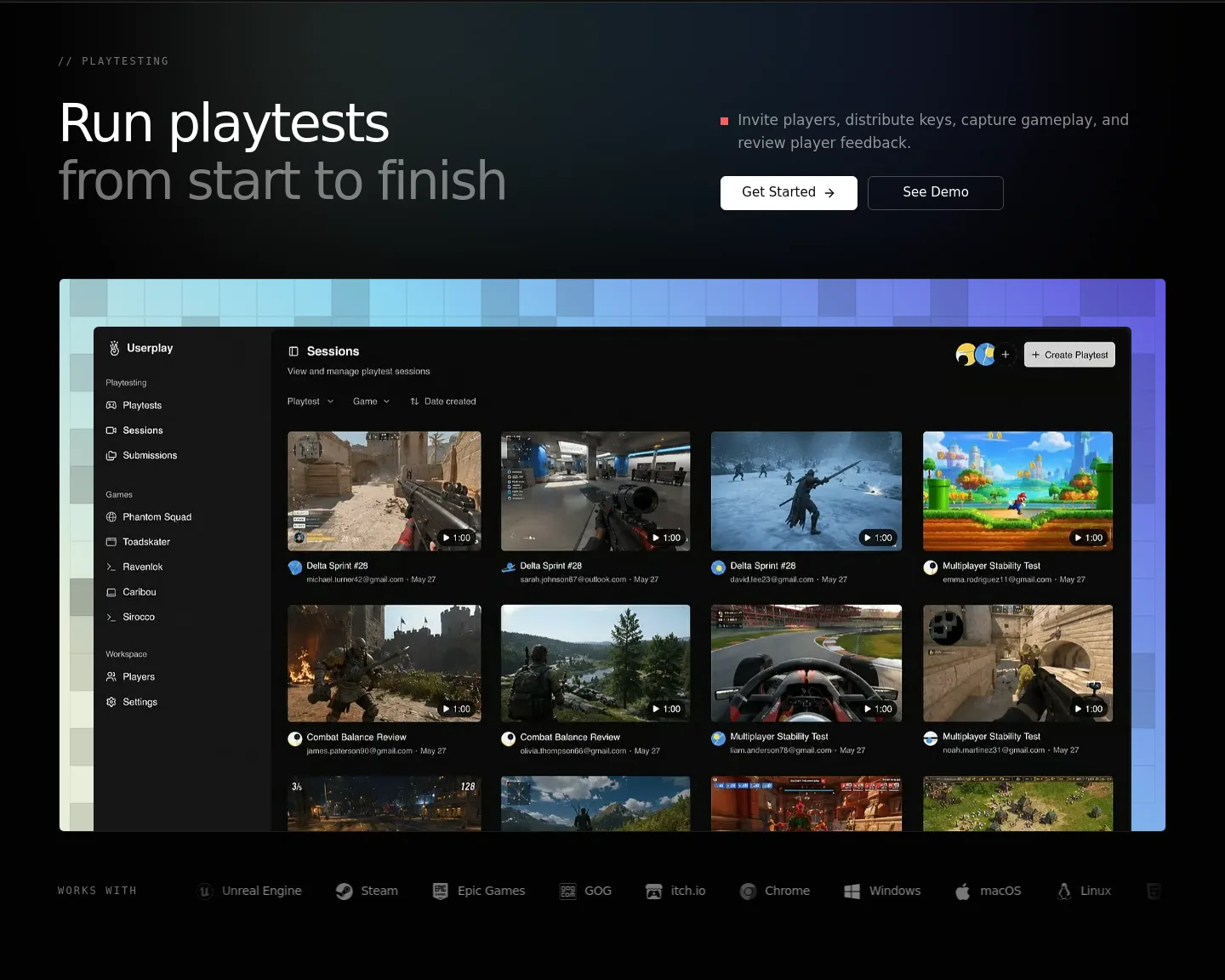 userplay.io — a real Hero section