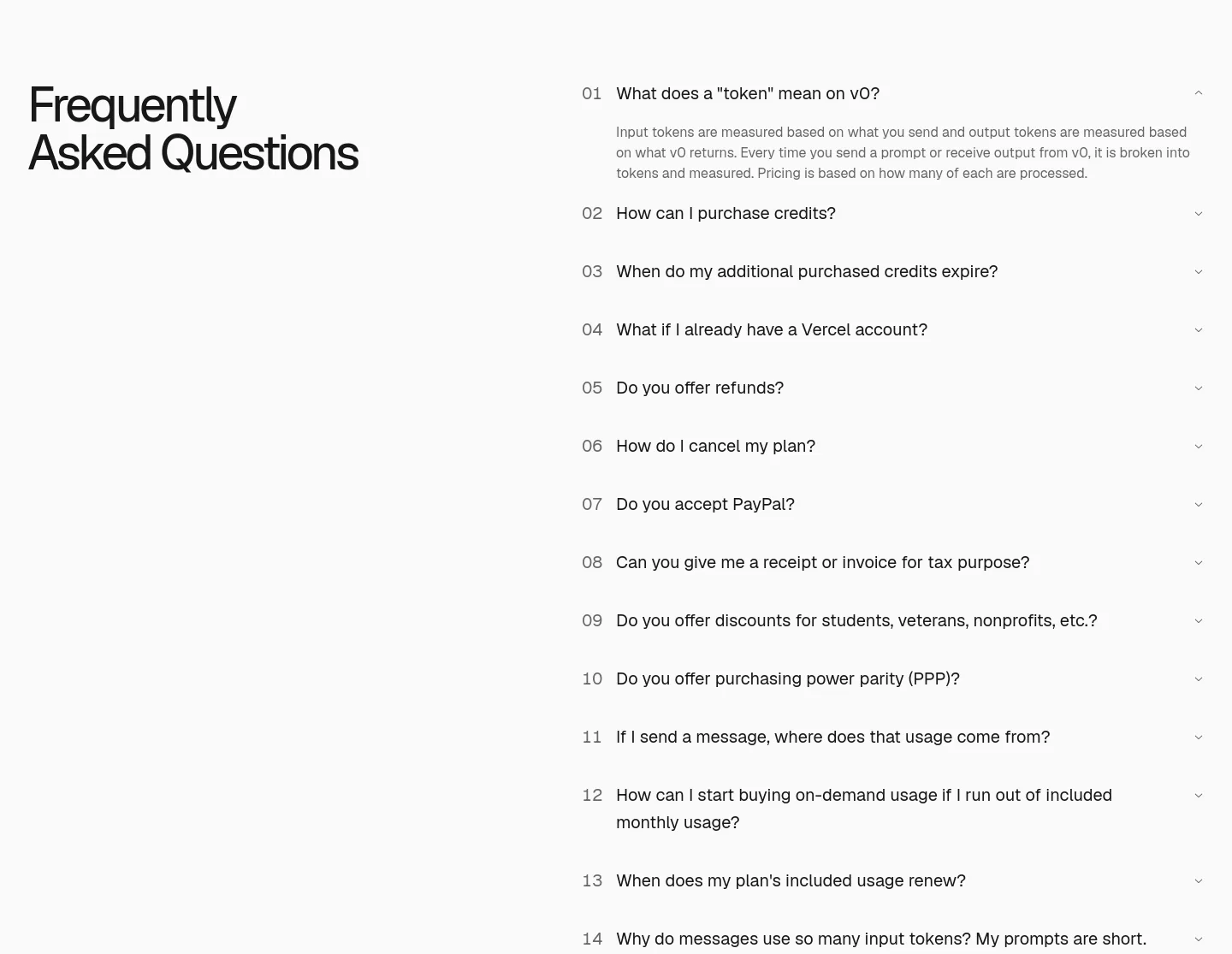v0.app FAQ section