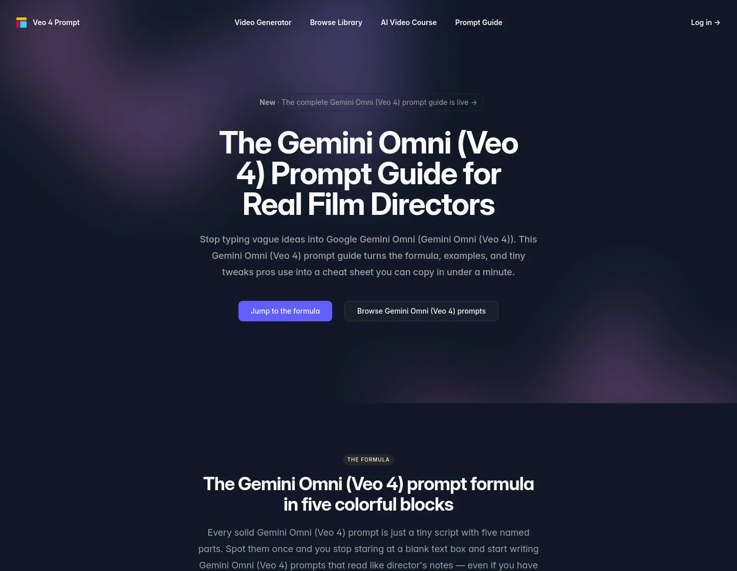 veo4prompt.com — a real Hero section