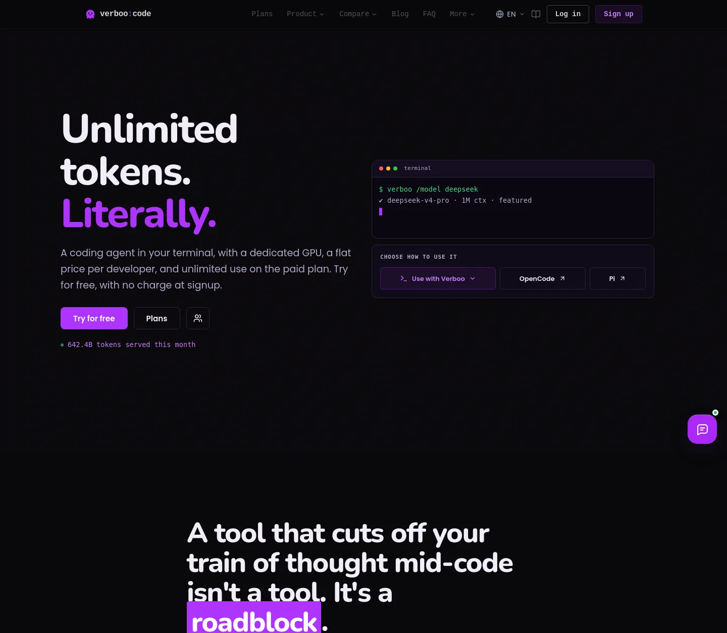 verboo.ai — a real Hero section