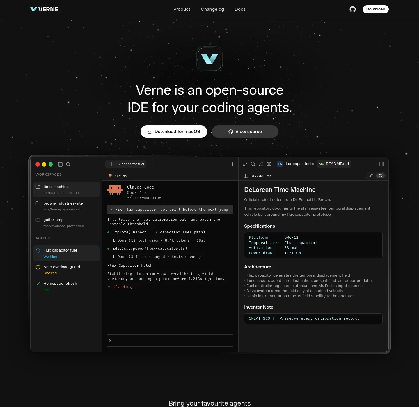 verne.build — a measured funnel