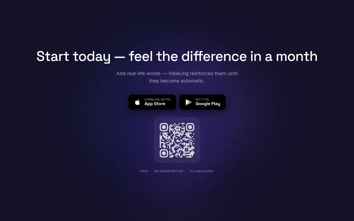 vibeling.app — a real Features section