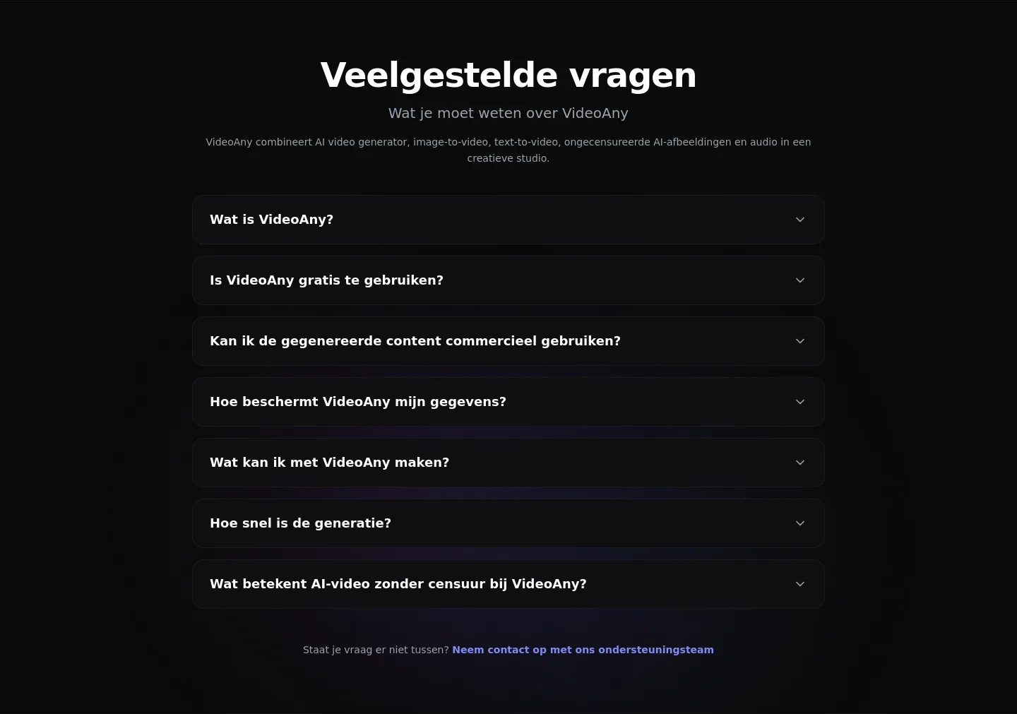 videoany.be — a real FAQ section