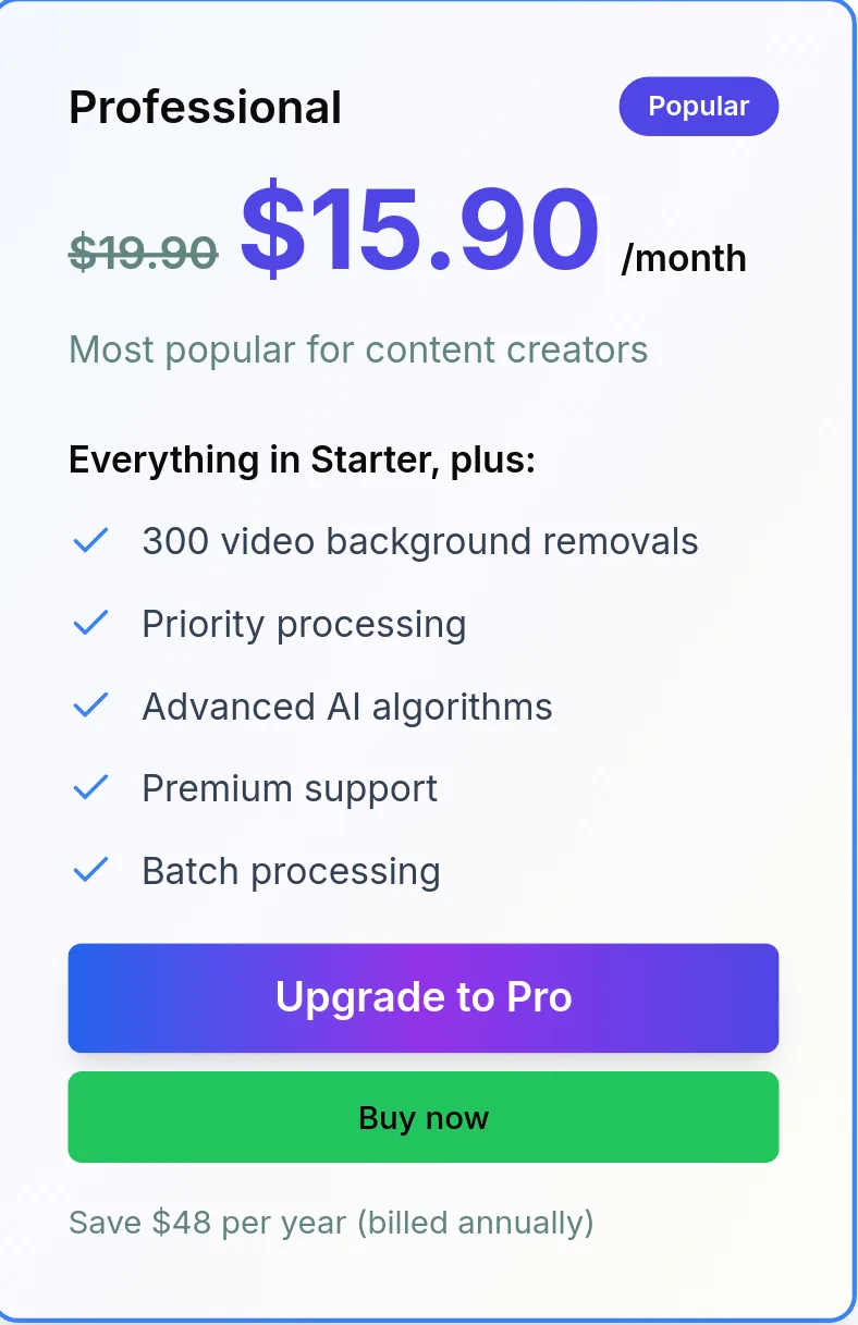 videobgremover.org — a real Pricing section