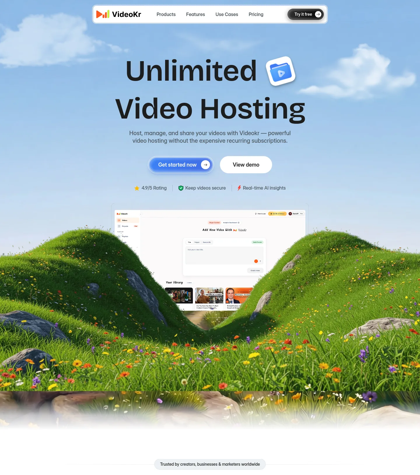 videokr.com — a real Hero section
