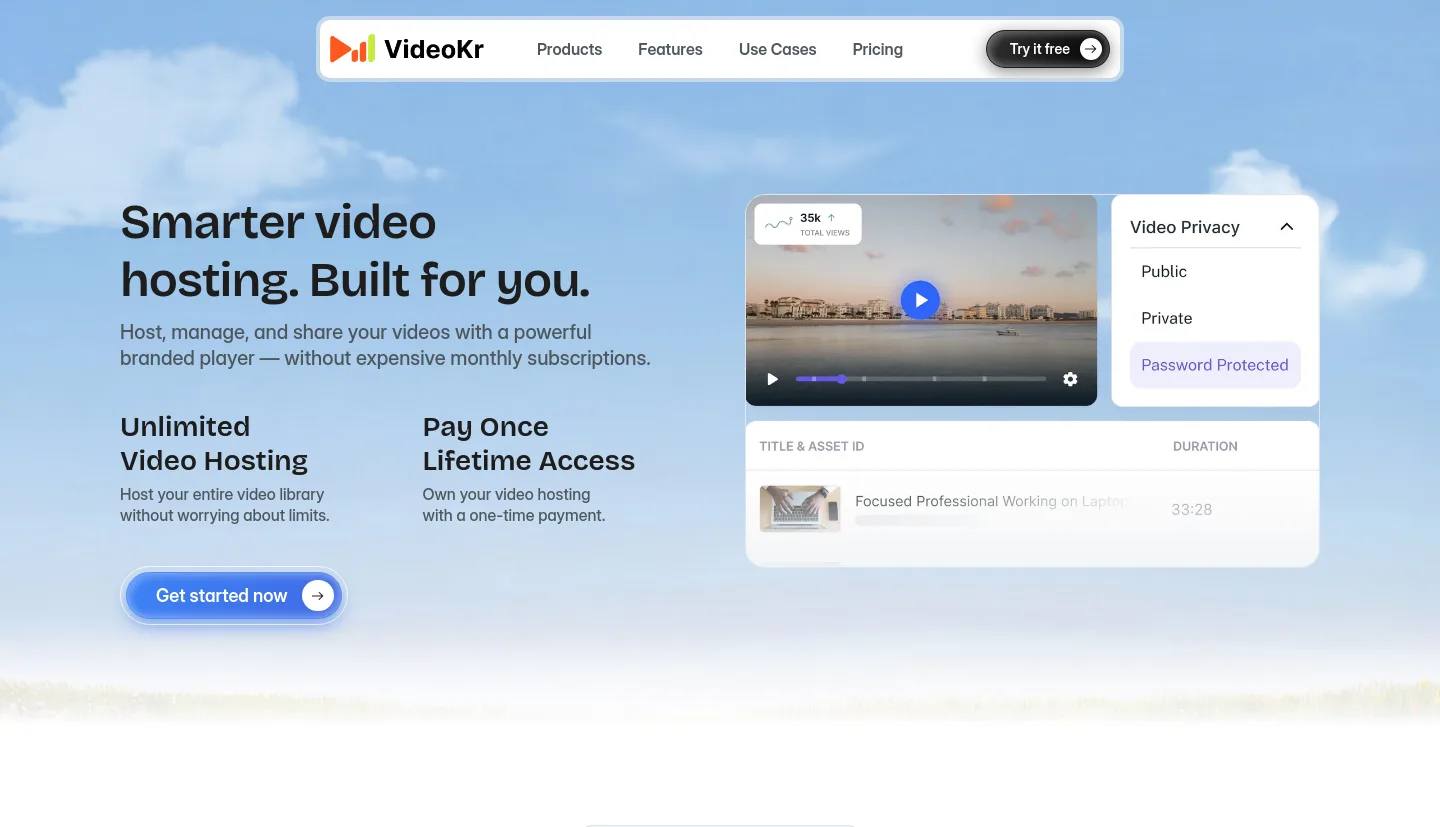 videokr.com Hero section