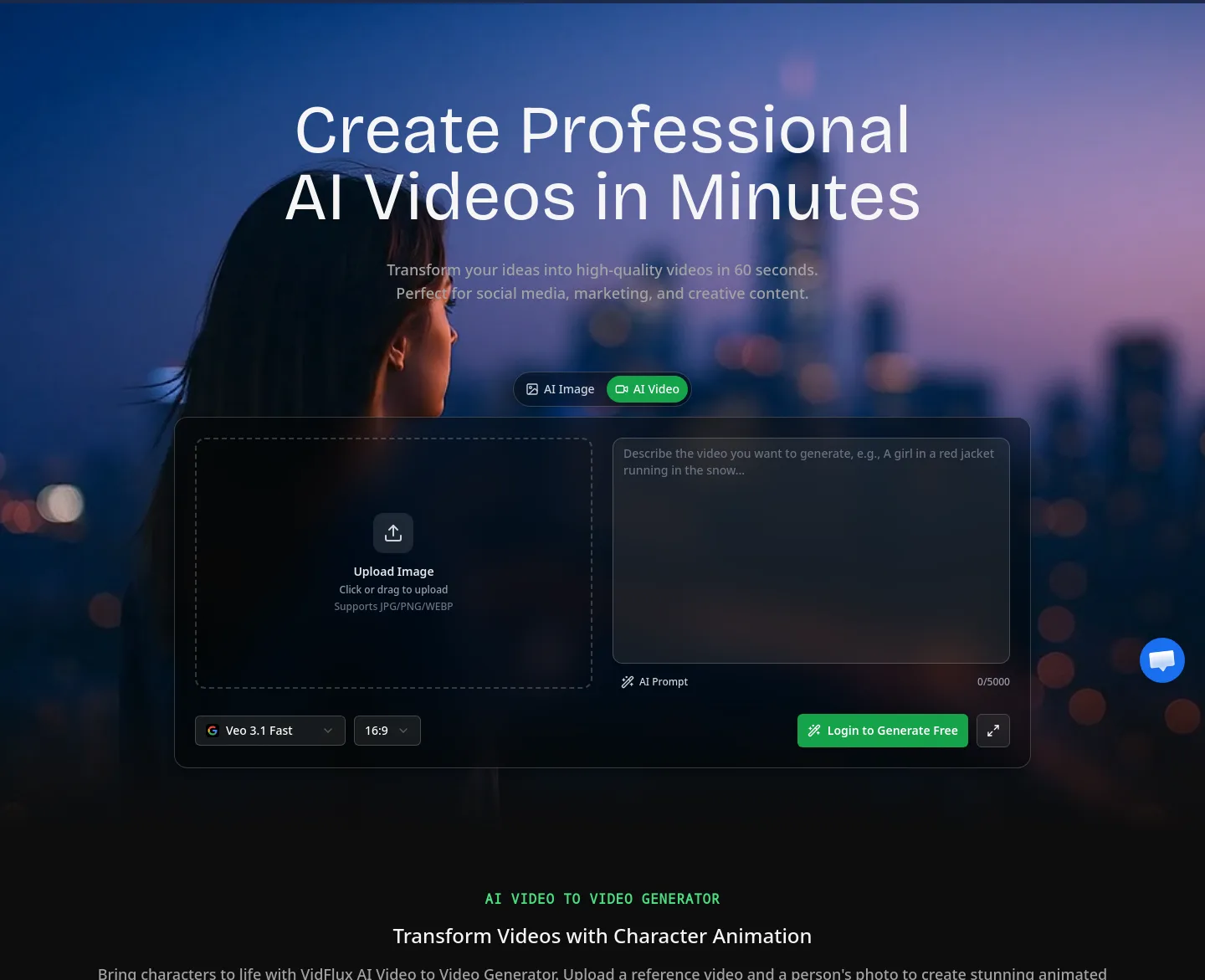 vidflux.ai — a real Hero section