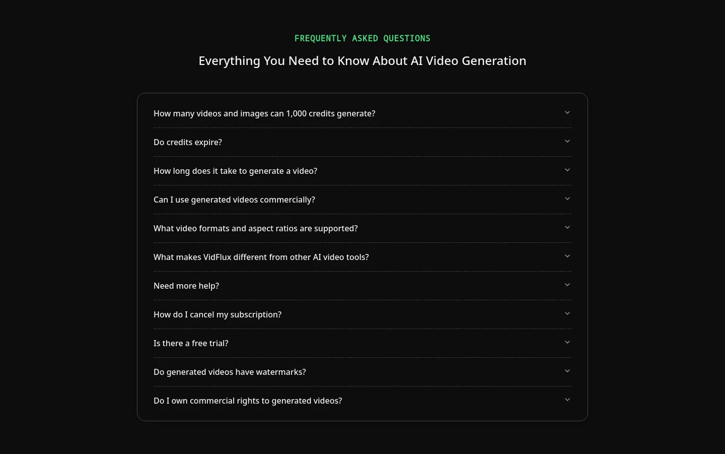 vidflux.ai FAQ section