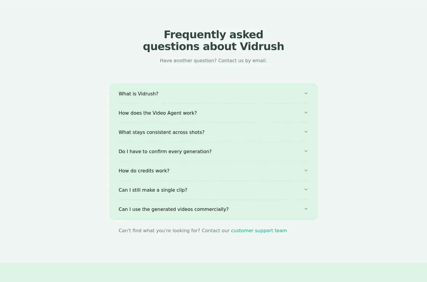 vidrush-ai.com FAQ section