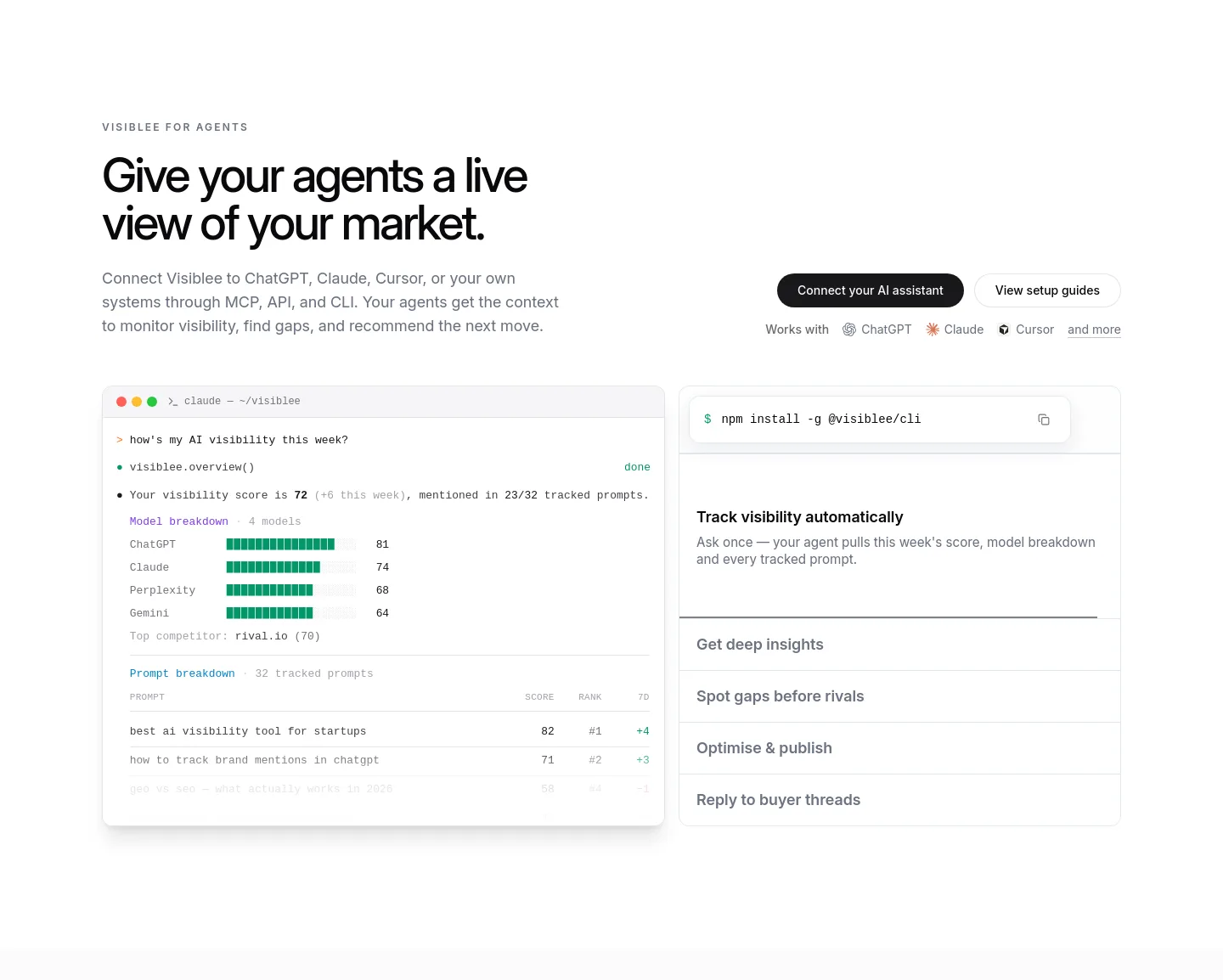 visiblee.ai — a real Logo Wall section