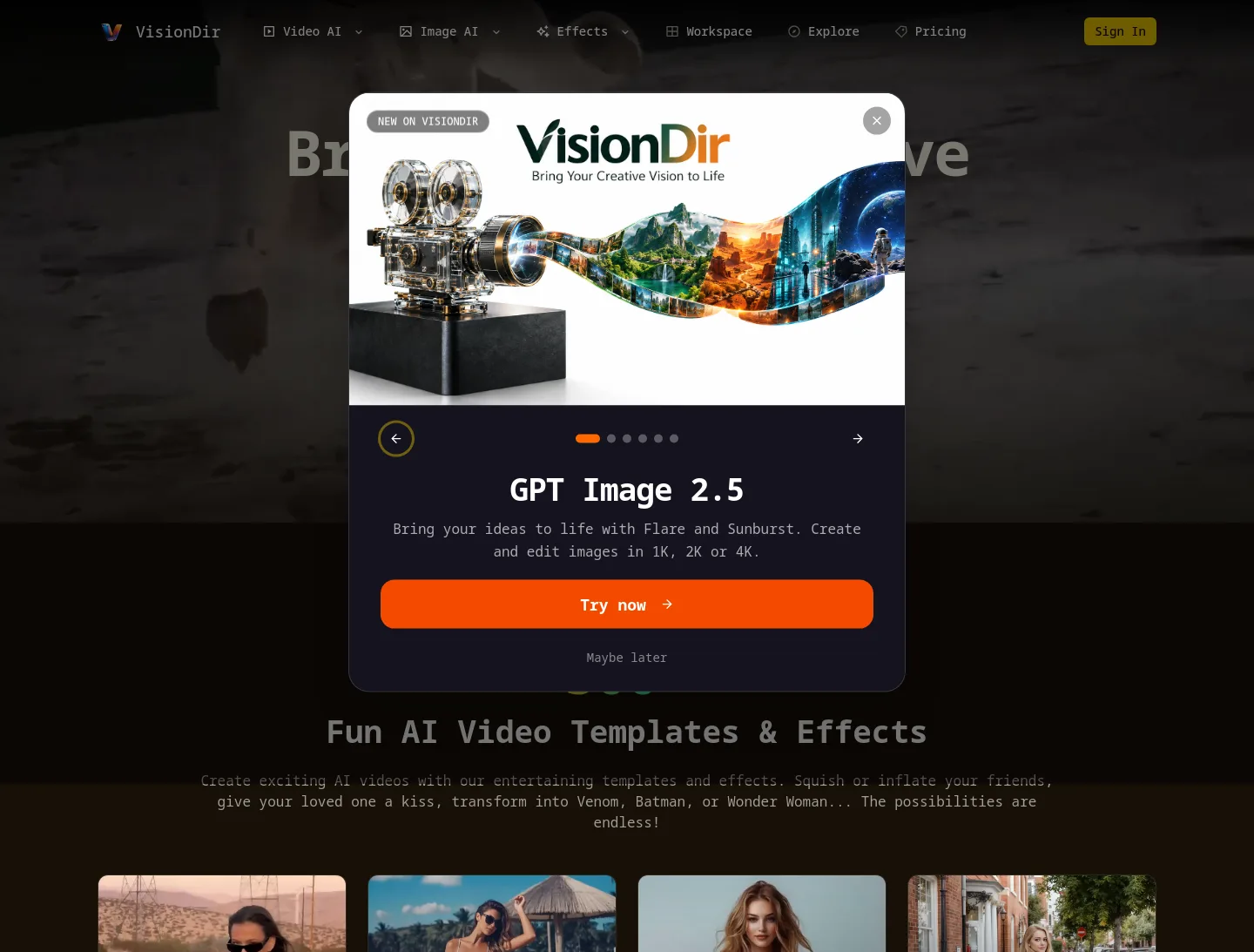 visiondir.com — a measured funnel