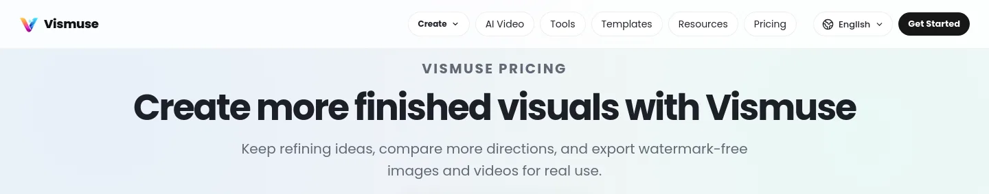 vismuse.com — a real Hero section