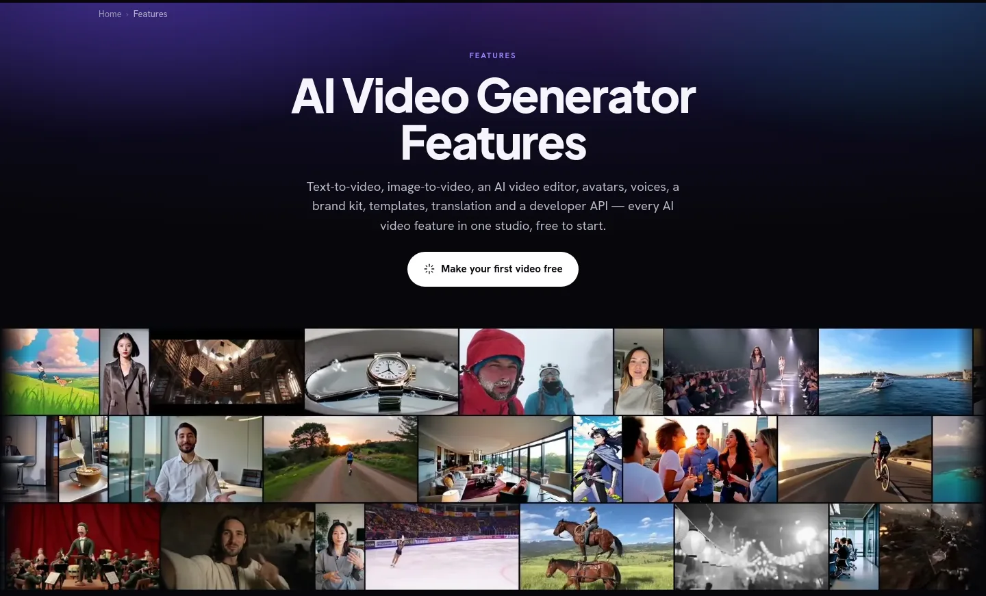 vivideo.ai — a real Hero section