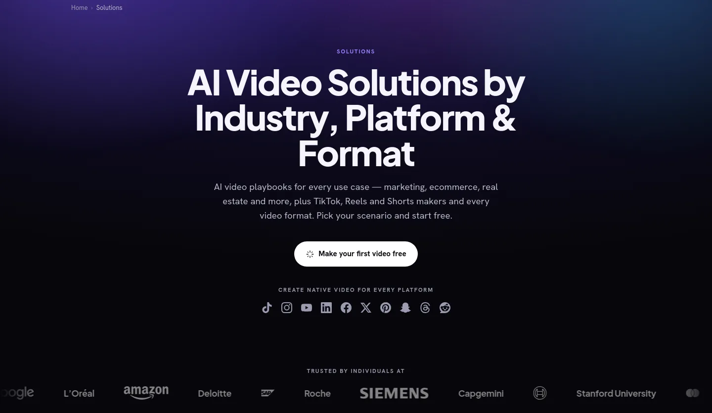 vivideo.ai Hero section