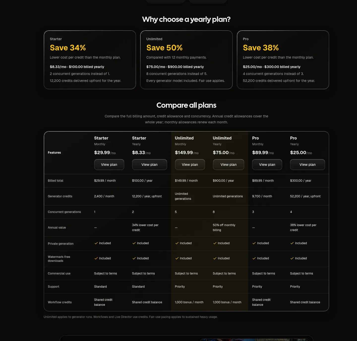 voor.ai — a real Pricing section