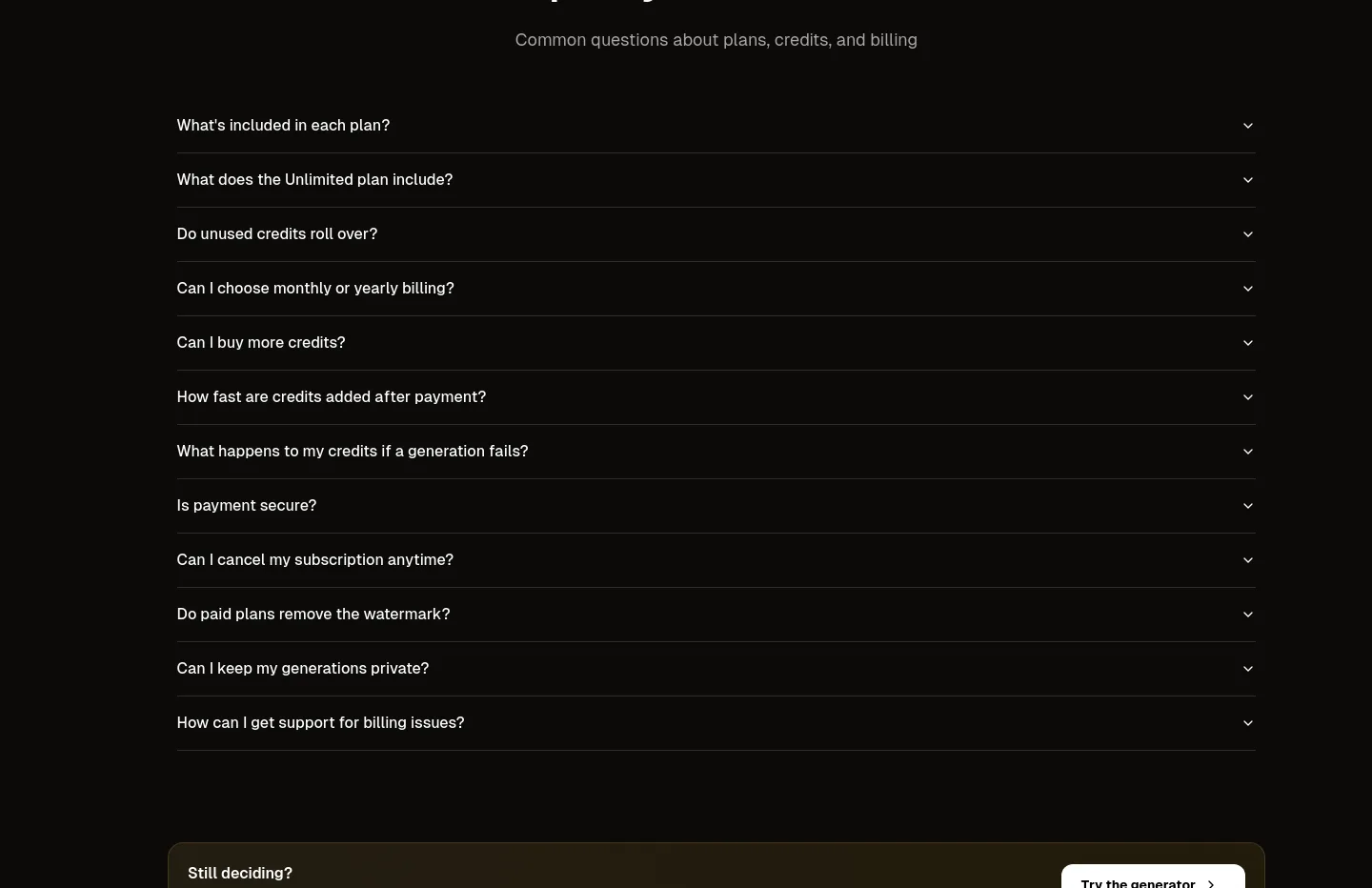 voor.ai — a real FAQ section