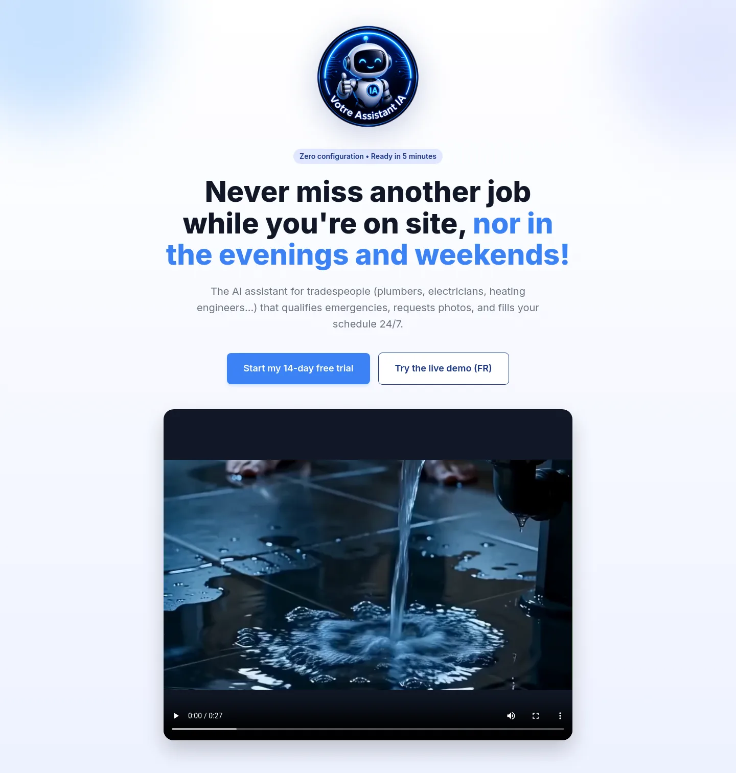 votreassistantia.fr — a real Hero section