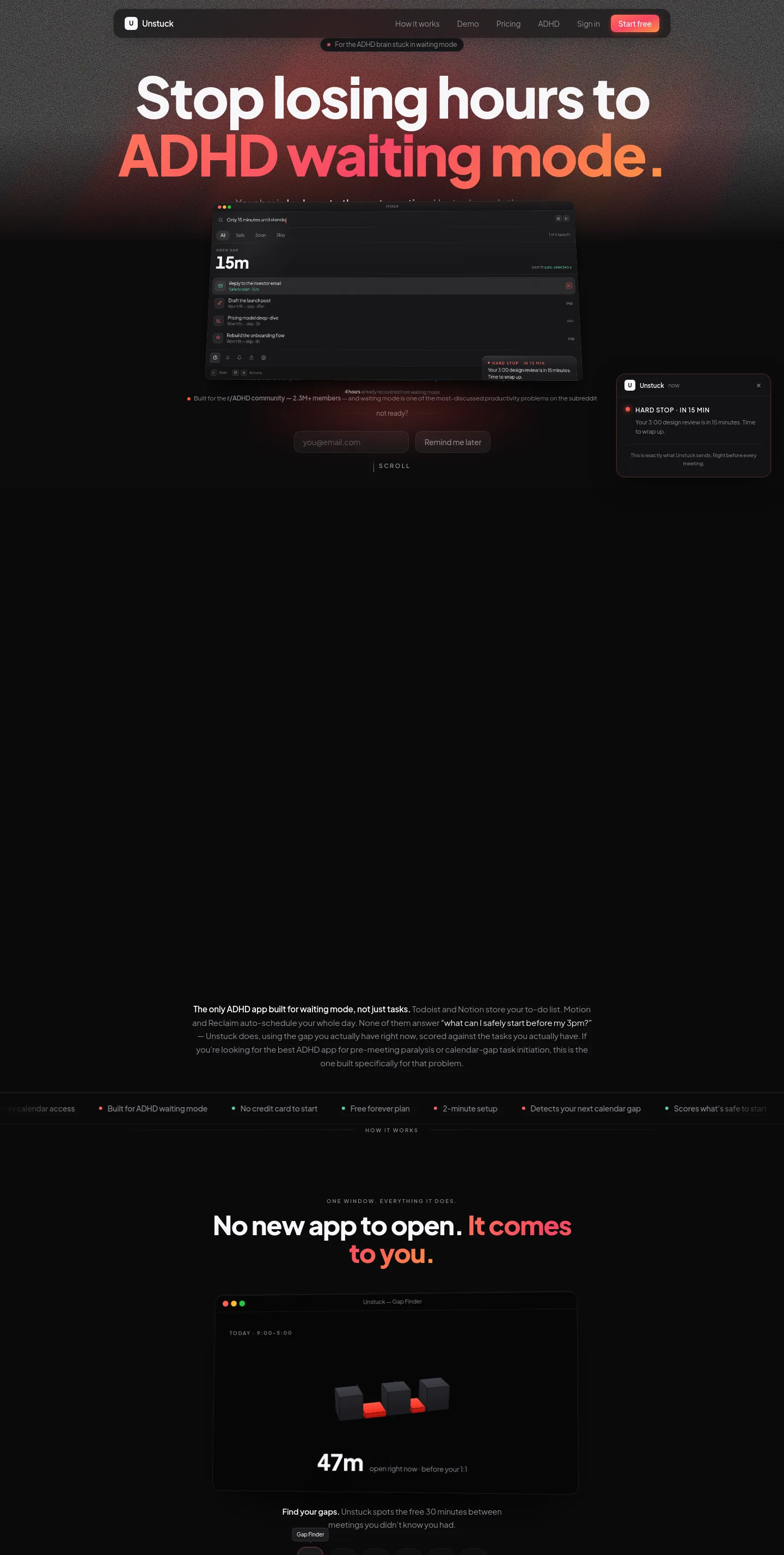 waitingmode.app — Hero + Logo Wall + Pricing + FAQ