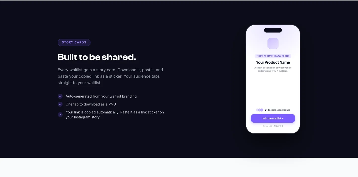 waitlistos.com — a real Stats section