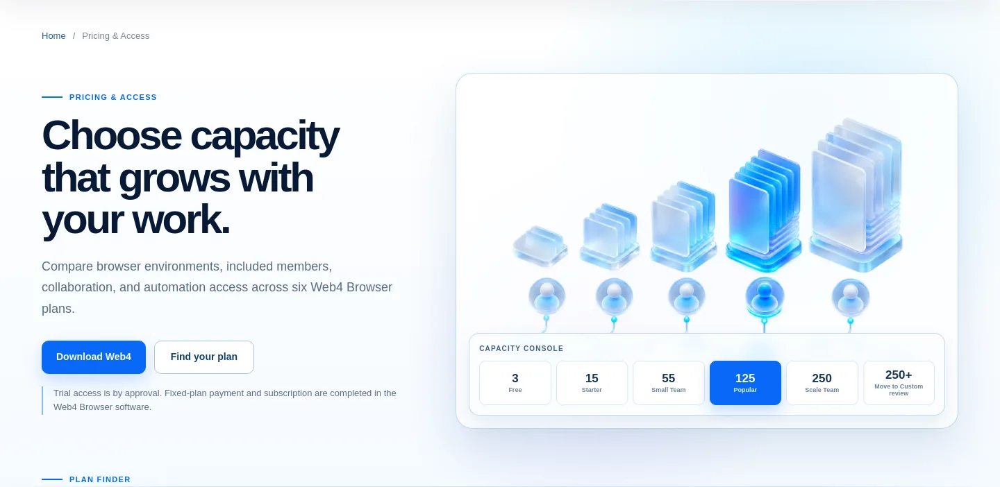 web4browser.io Hero section