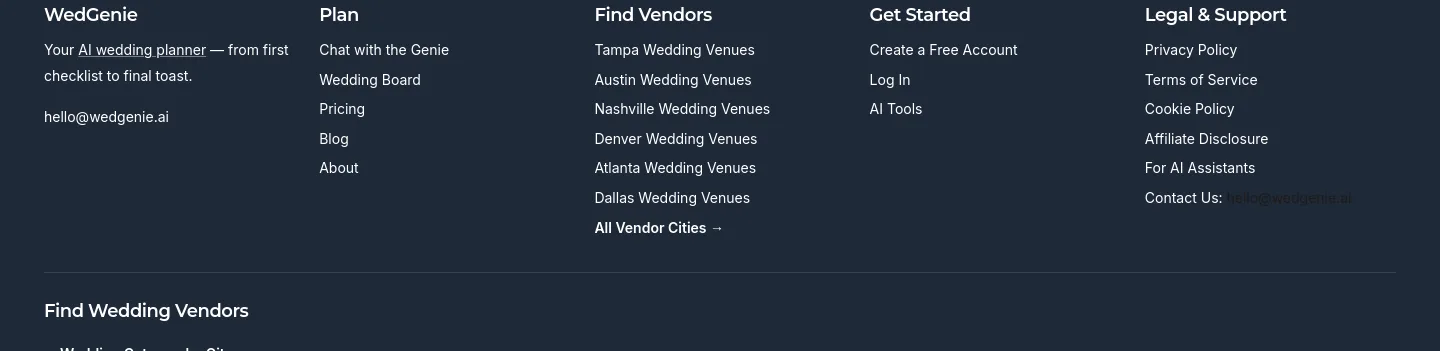 wedgenie.ai — a real Features section