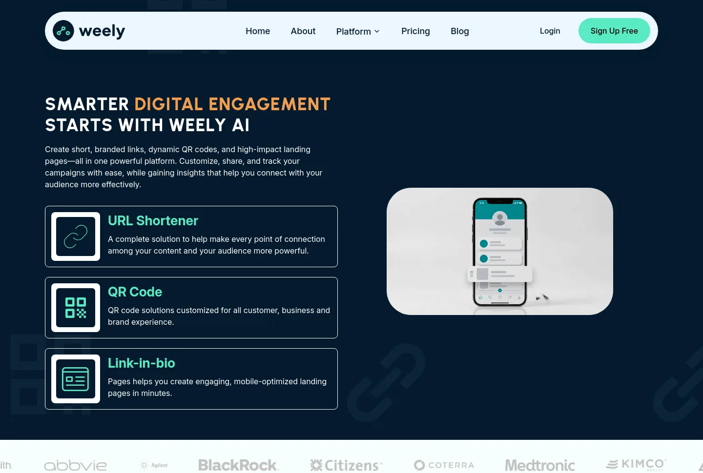 weely.ai — a real Hero section