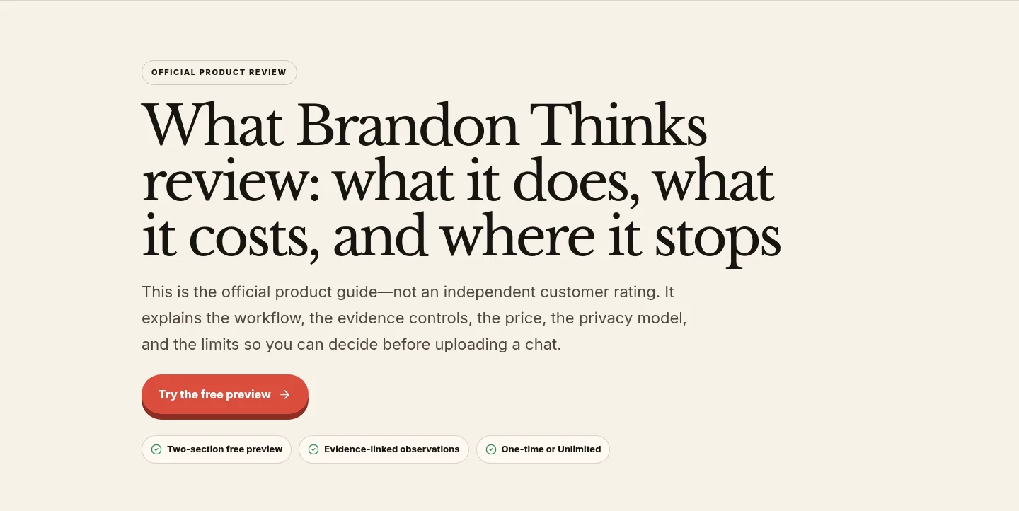 whatbrandonthinks.org — a real Hero section