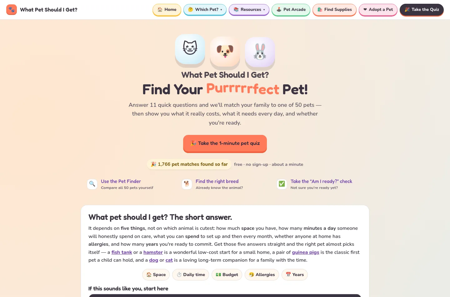 whatpetshouldiget.com
