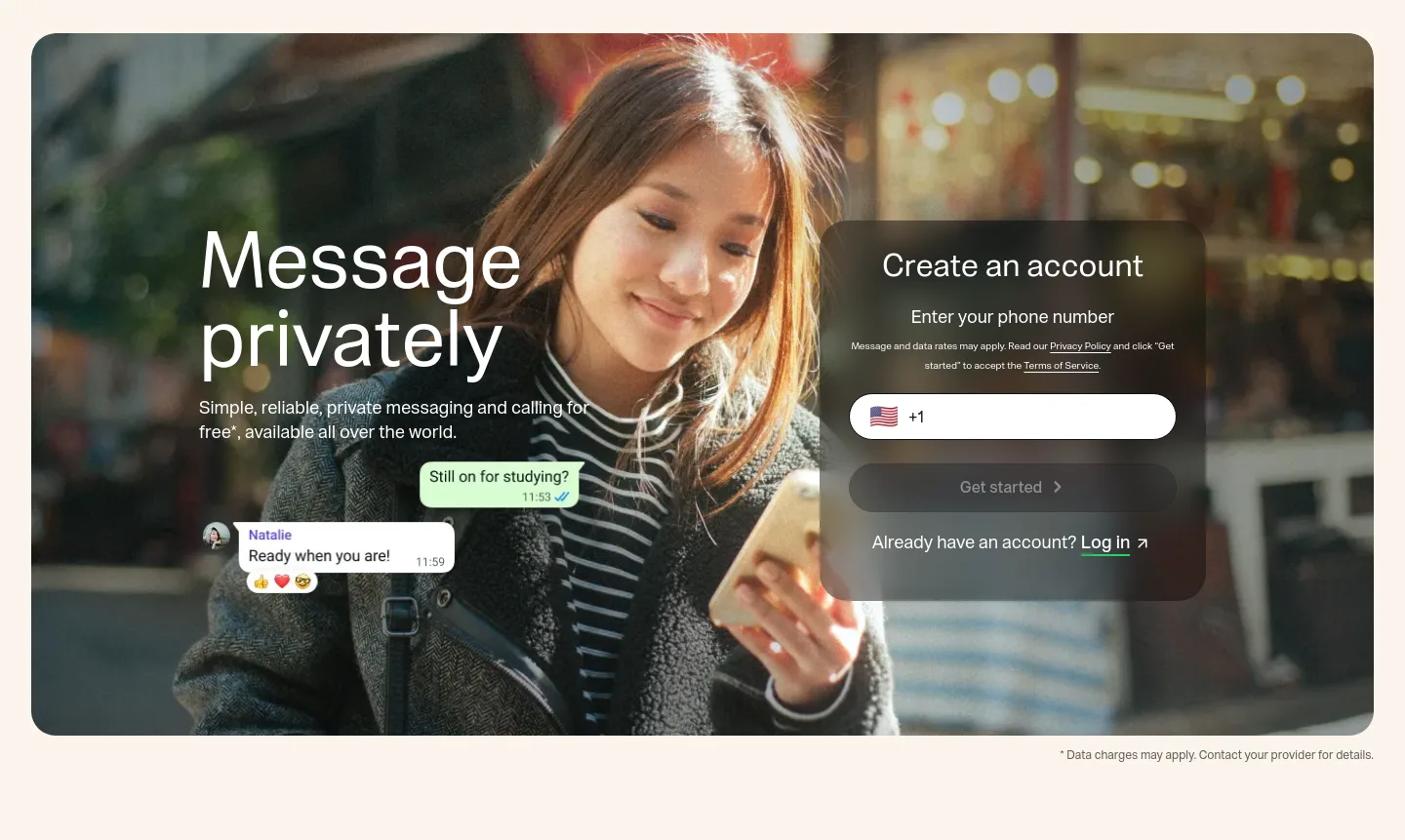 whatsapp.com — a real Hero section