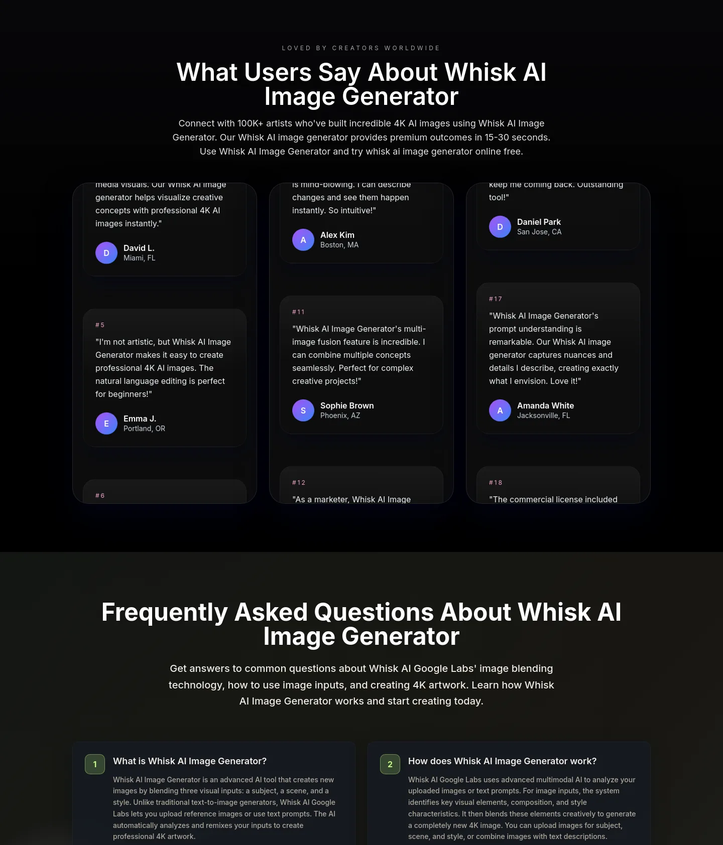 whisk-ai.co — a real Logo Wall section
