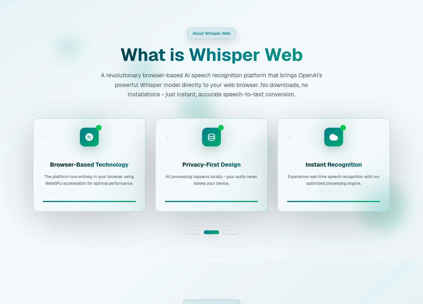 whisperweb.art Features section