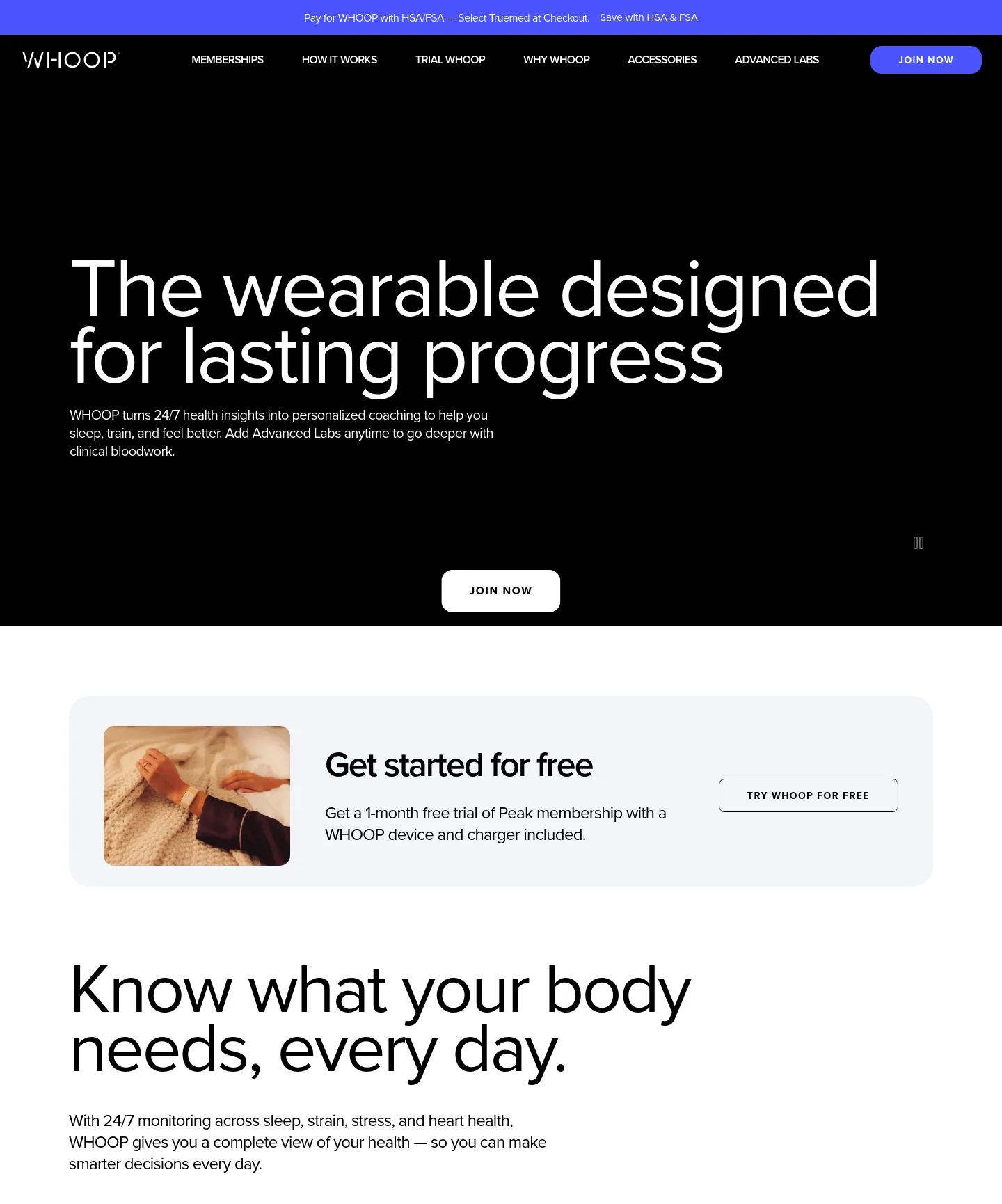 whoop.com — a measured funnel