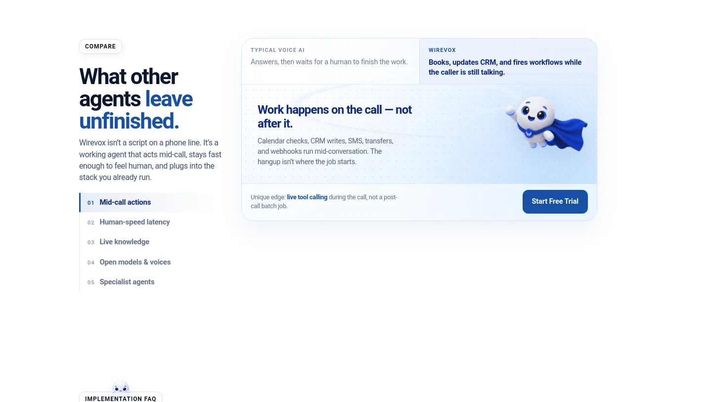 wirevoxai.com — a real Comparison section