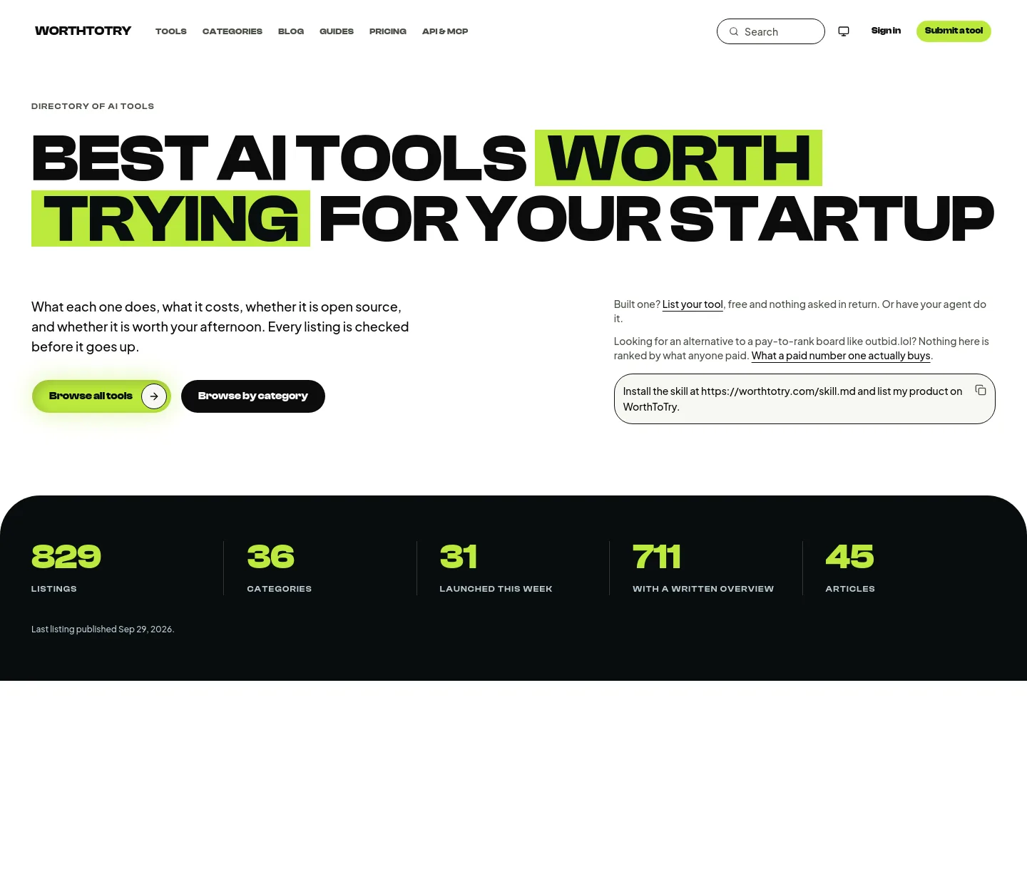 worthtotry.com — a measured funnel