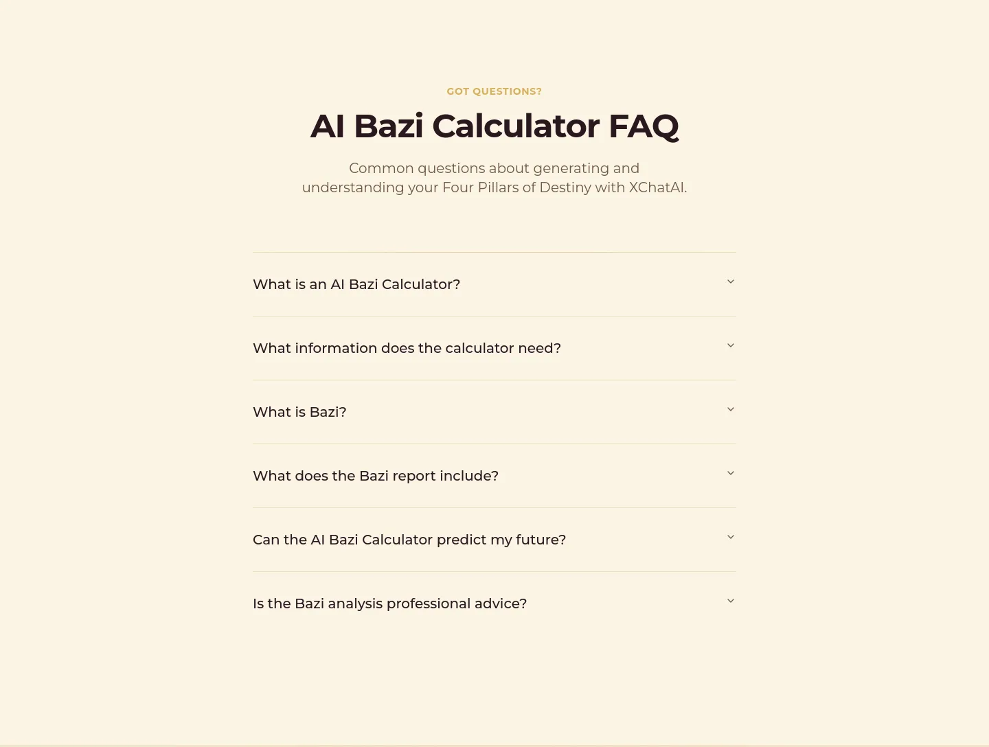 xchatai.org — a real FAQ section
