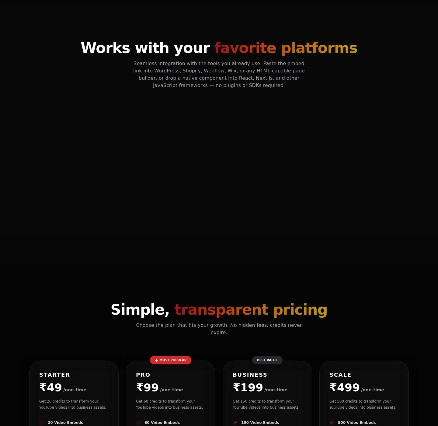 youtube-embedder.arknox.in — a real Logo Wall section