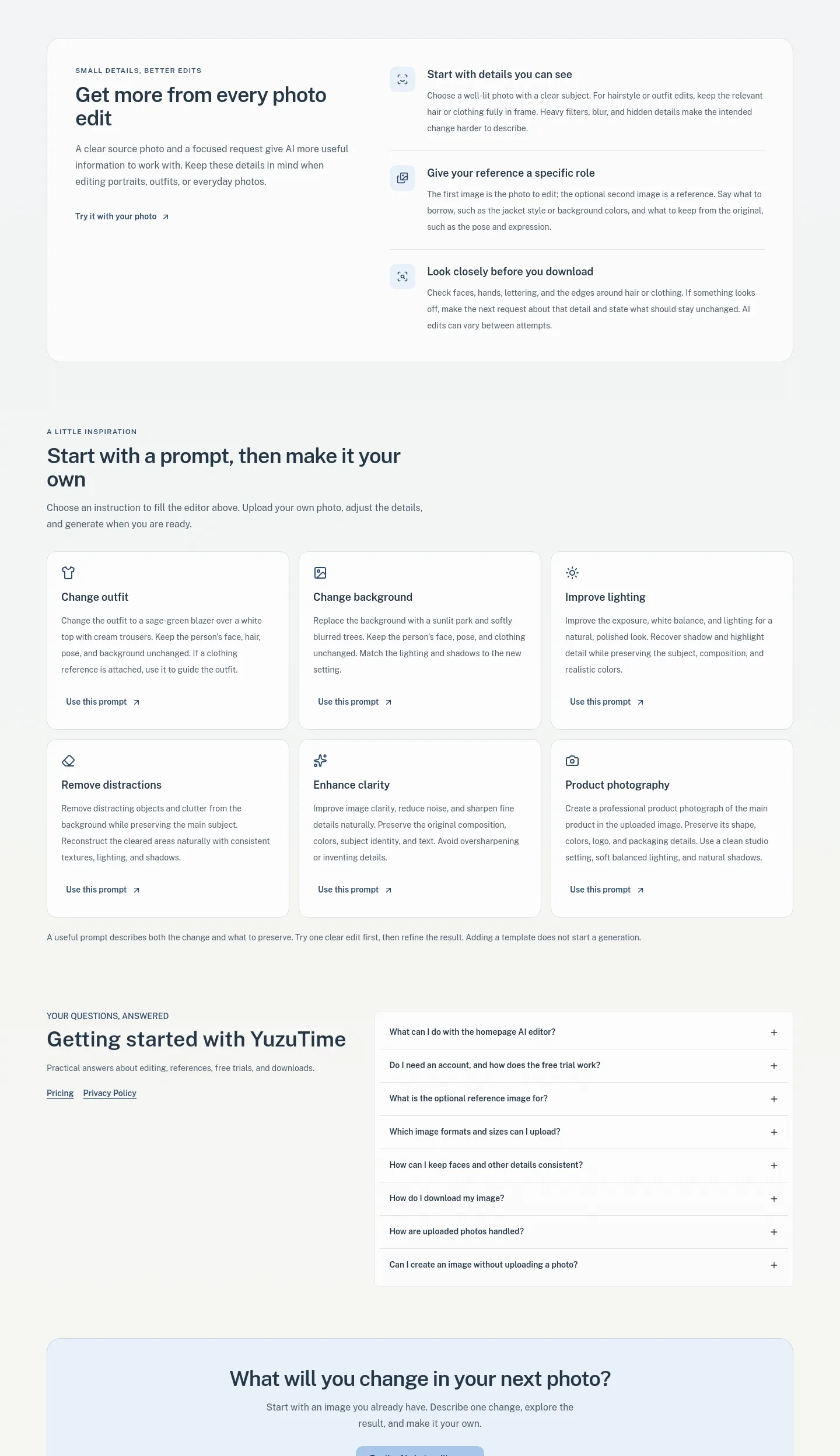 yuzutime.io — a real FAQ section