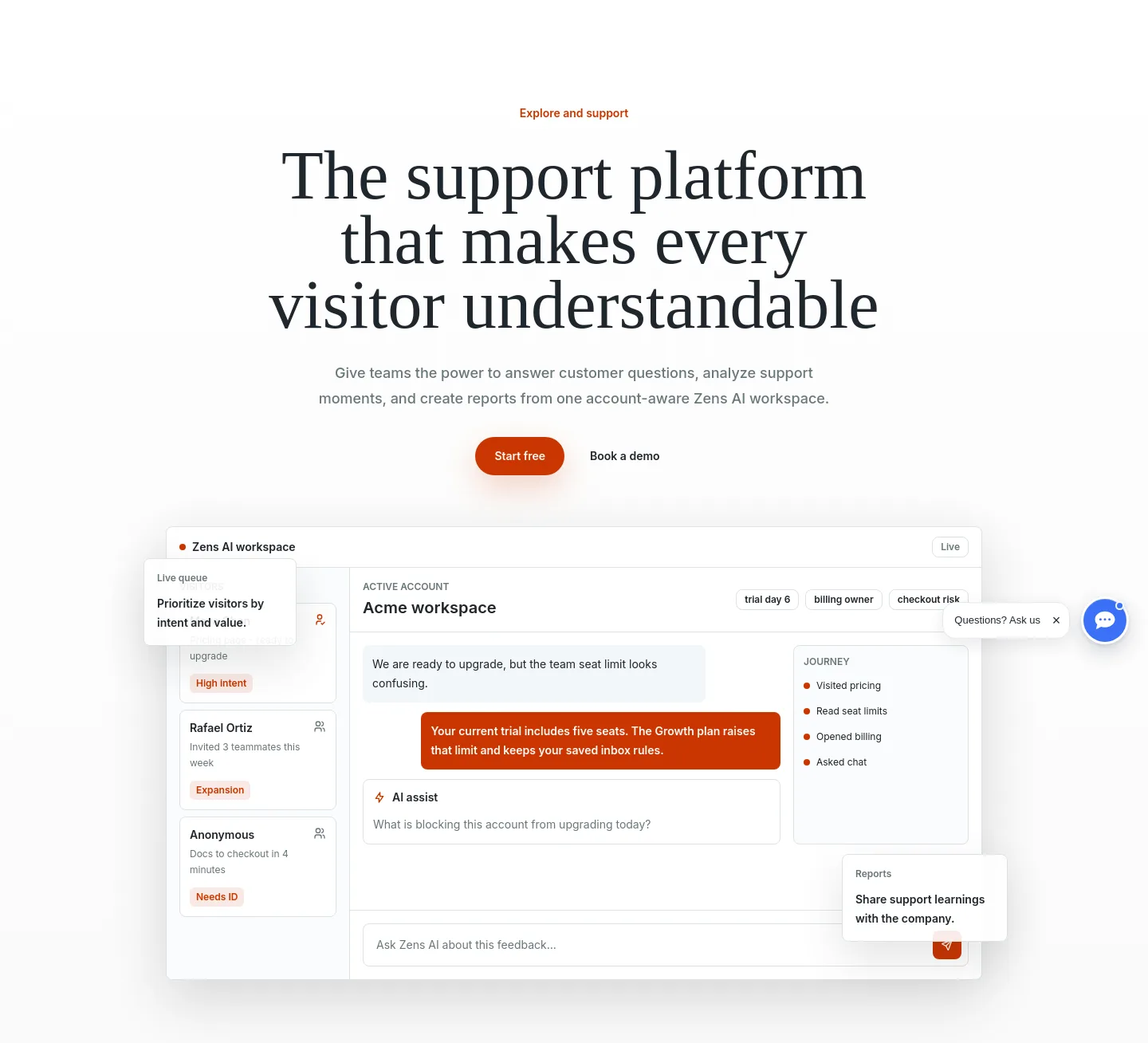 zens.ai Hero section