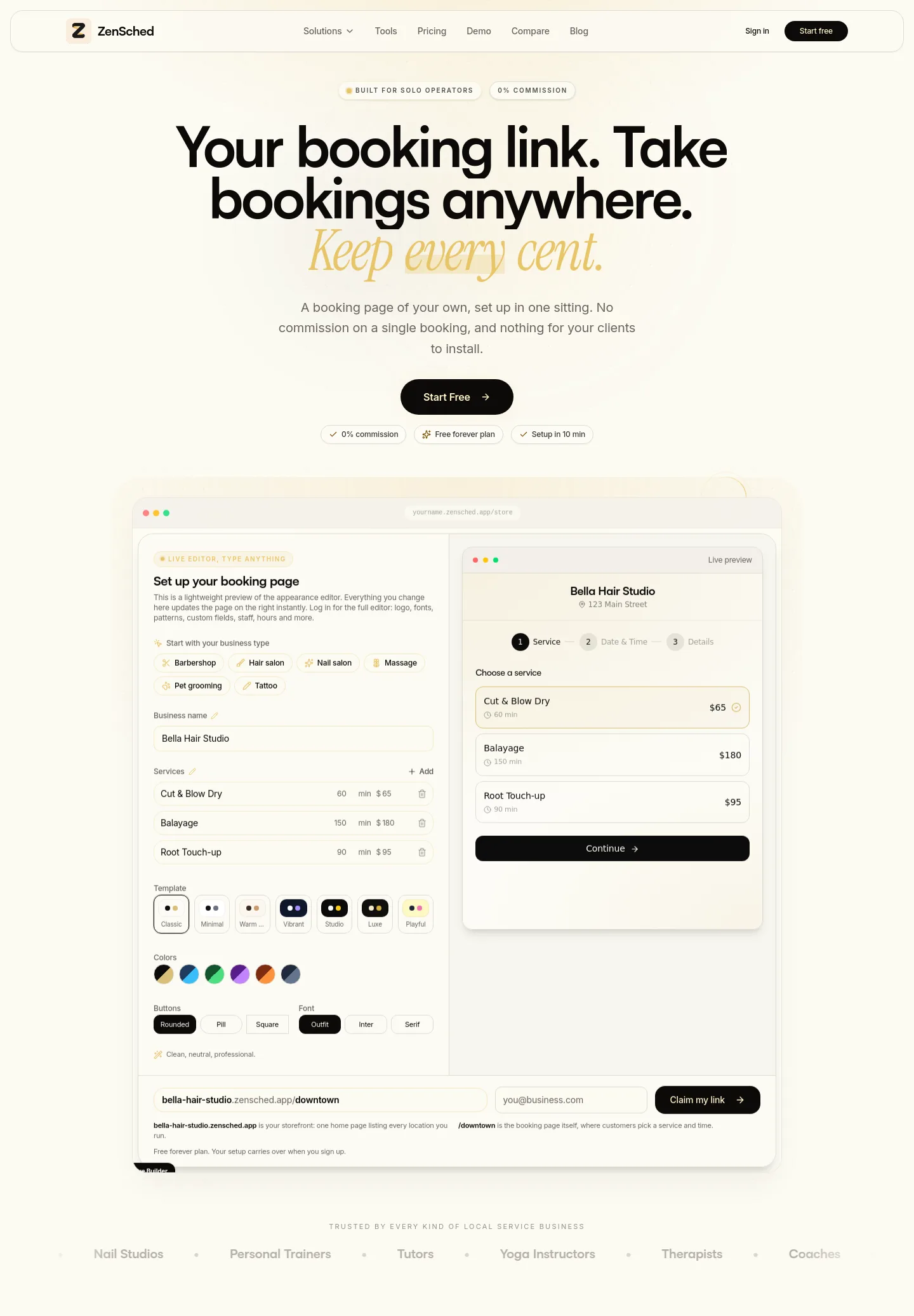 zensched.app — a real Hero section